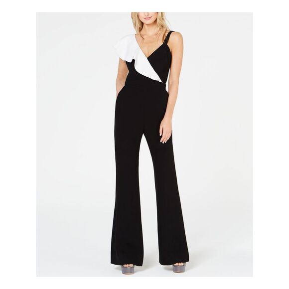 RACHEL ZOE Pants - NWT RACHEL ZOE Womens Black Sleeveless V Neck Party Flare Jumpsuit 12